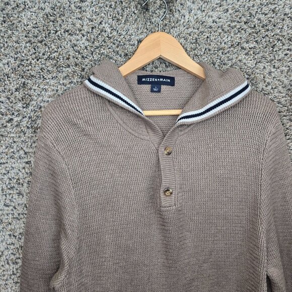 Mizzen + Main Jacket Mens Large Brown Hoodie Blend Long Sleeve Woven Casual‎ - Picture 4 of 7